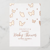 Butterflies in het Roos Baby shower Air Folie Uitnodiging (Voorkant)