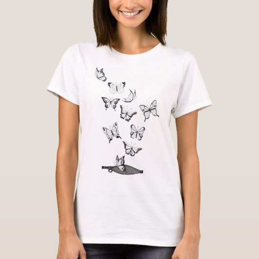"Butterflies in mijn maag" T-shirt (Voorkant)