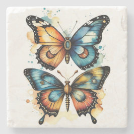 Butterflies in Natuur Stenen Onderzetter