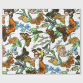 BUTTERFLIES IN NATUUR WRAPPINGSPAPIER CADEAUPAPIER (Vlak)