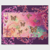 BUTTERFLIES IN PINK SPARKLES-MAGIC BUTTERFLY PLANT CADEAUPAPIER (Vlak)
