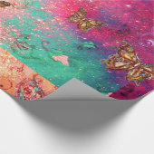 BUTTERFLIES IN PINK SPARKLES-MAGIC BUTTERFLY PLANT CADEAUPAPIER (Hoek)