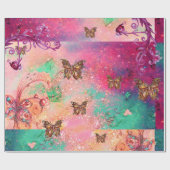 BUTTERFLIES IN PINK SPARKLES-MAGIC BUTTERFLY PLANT CADEAUPAPIER (Vlak)