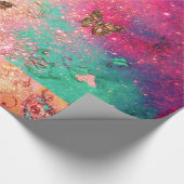 BUTTERFLIES IN PINK SPARKLES-MAGIC BUTTERFLY PLANT CADEAUPAPIER (Hoek)