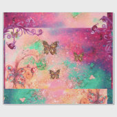 BUTTERFLIES IN PINK SPARKLES-MAGIC BUTTERFLY PLANT CADEAUPAPIER (Vlak)