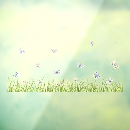 Butterflies in Sunny Meadow Seamless Window Decal (Vel 3)