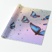 BUTTERFLIES IN TWILIGHT Wrapping Paper Cadeaupapier (Uitgerold)