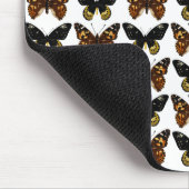 Butterflies in zwart-wit en bruin muismat (Hoek)