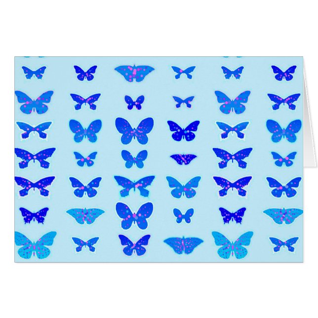 Butterflies, indigo, sky blue background (Voorkant Horizontaal)