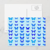 Butterflies, indigo, sky blue background briefkaart (Voorkant / Achterkant)