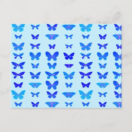 Butterflies, indigo, sky blue background briefkaart (Voorkant)