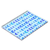 Butterflies, indigo, sky blue background notitieboek (Linkerzijde)
