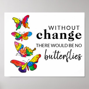 Butterflies Inspirerend Quote Poster 10 x 8 inch