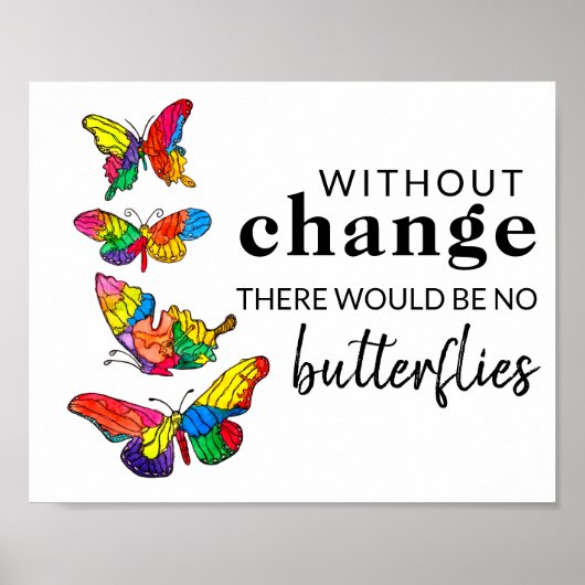 Butterflies Inspirerend Quote Poster 10 x 8 inch (Voorkant)