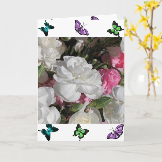 Butterflies Kaart (Gele Bloem)