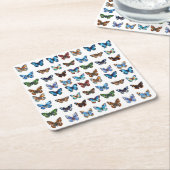 Butterflies Kartonnen Onderzetters (Schuin)