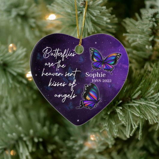 Butterflies kisses of angels - Persoonlijke Cerami Keramisch Ornament (Boom)
