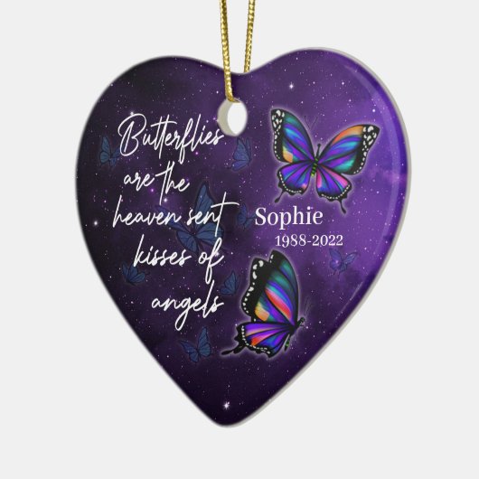 Butterflies kisses of angels - Persoonlijke Cerami Keramisch Ornament (Links)