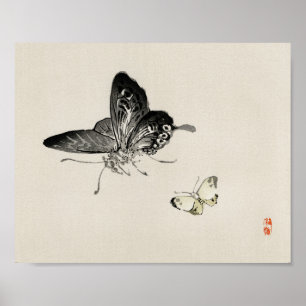 Butterflies Kono Bairei Waterverf Print