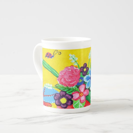 Butterflies & Ladybugs Bone China Mok (Links)