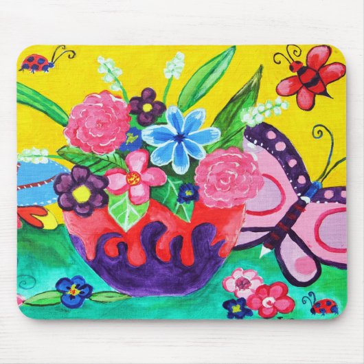 Butterflies & Ladybugs Mousepad Muismat (Voorkant)