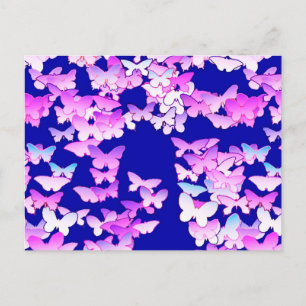 Butterflies, lavender en donkerblauw briefkaart