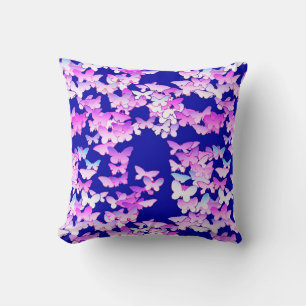 Butterflies, lavender en donkerblauw kussen
