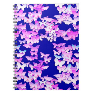Butterflies, lavender en donkerblauw notitieboek