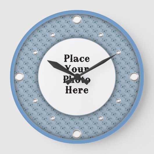 Butterflies Lijst Uw fotowandklok Grote Klok (Voorkant)