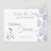 Butterflies & Lila Chrysanthemum Opslaan Datum Aankondigingskaart (Voorkant)