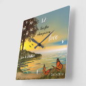 Butterflies Love Sunset Lake Wall klok (Hoek)