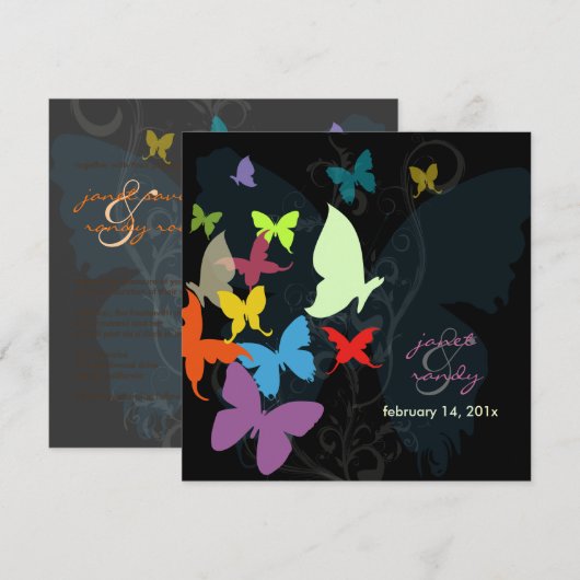 Butterflies, meerdere kleuren kaart (Voorkant / Achterkant)