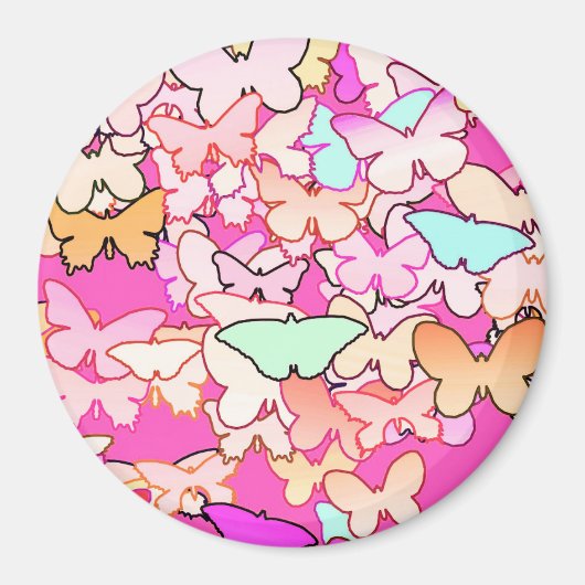 Butterflies, meervoudig en dieproze magneet (Voorkant)
