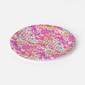 Butterflies, meervoudig en dieproze papieren bordje (Gekanteld)