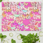 Butterflies, meervoudig en dieproze theedoek (Gevouwen)