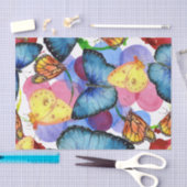 Butterflies met Abstracte verfachtergrond Tissuepapier (Craft)