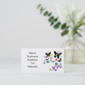Butterflies met bloemen in kleur, Visitekaartjes (Staand voorkant)