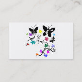 Butterflies met bloemen in kleur, Visitekaartjes (Achterkant)