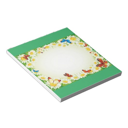 Butterflies met Daisies Notitieblok (Schuin)