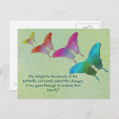 Butterflies met Gezegde Briefkaart (Voorkant / Achterkant)