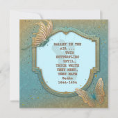 Butterflies met haiku door Basho uitnodigen Kaart (Voorkant)