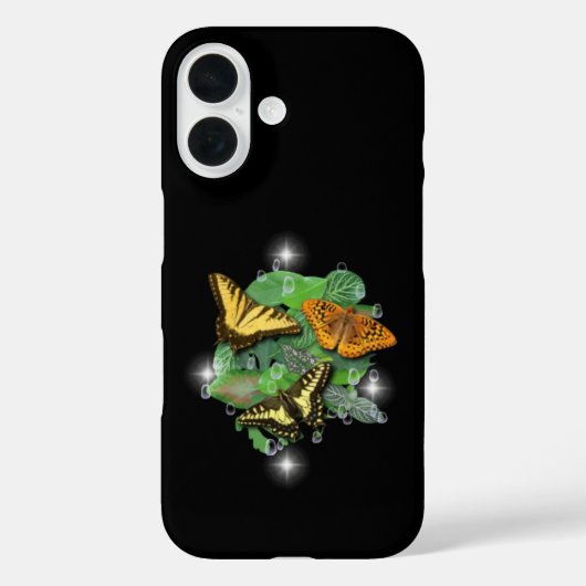 Butterflies met leder-spoelen en -stangen Case-Mate iPhone case (Achterkant)