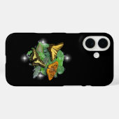 Butterflies met leder-spoelen en -stangen Case-Mate iPhone case (Achterkant (horizontaal))
