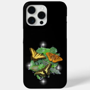 Butterflies met lederen regendruppels iPhone 15 pro max hoesje
