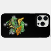 Butterflies met lederen regendruppels Case-Mate iPhone case (Achterkant (horizontaal))