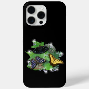 Butterflies met lederen regendruppels iPhone 15 pro max hoesje