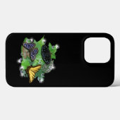 Butterflies met lederen regendruppels Case-Mate iPhone case (Achterkant (horizontaal))
