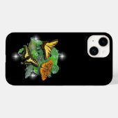 Butterflies met lederen regendruppels Case-Mate iPhone case (Achterkant (horizontaal))