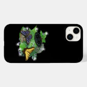 Butterflies met lederen regendruppels Case-Mate iPhone case (Achterkant (horizontaal))