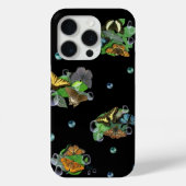 Butterflies met lederen regendruppels en parels Case-Mate iPhone case (Achterkant)
